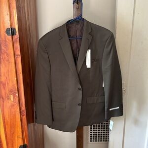NWT Perry Ellis Olive Green Blazer 100% Wool Size 40S
